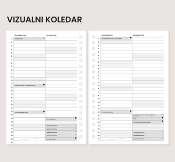 Inserti | Vizualni letni koledar
