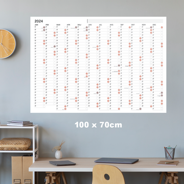 Vizualni stenski koledar 2024 | 100 x 70cm