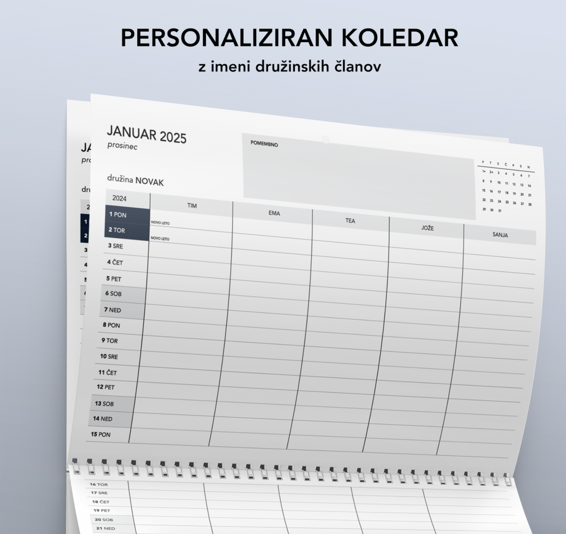 Personalized Family Calendar 2024/25 | Rhea