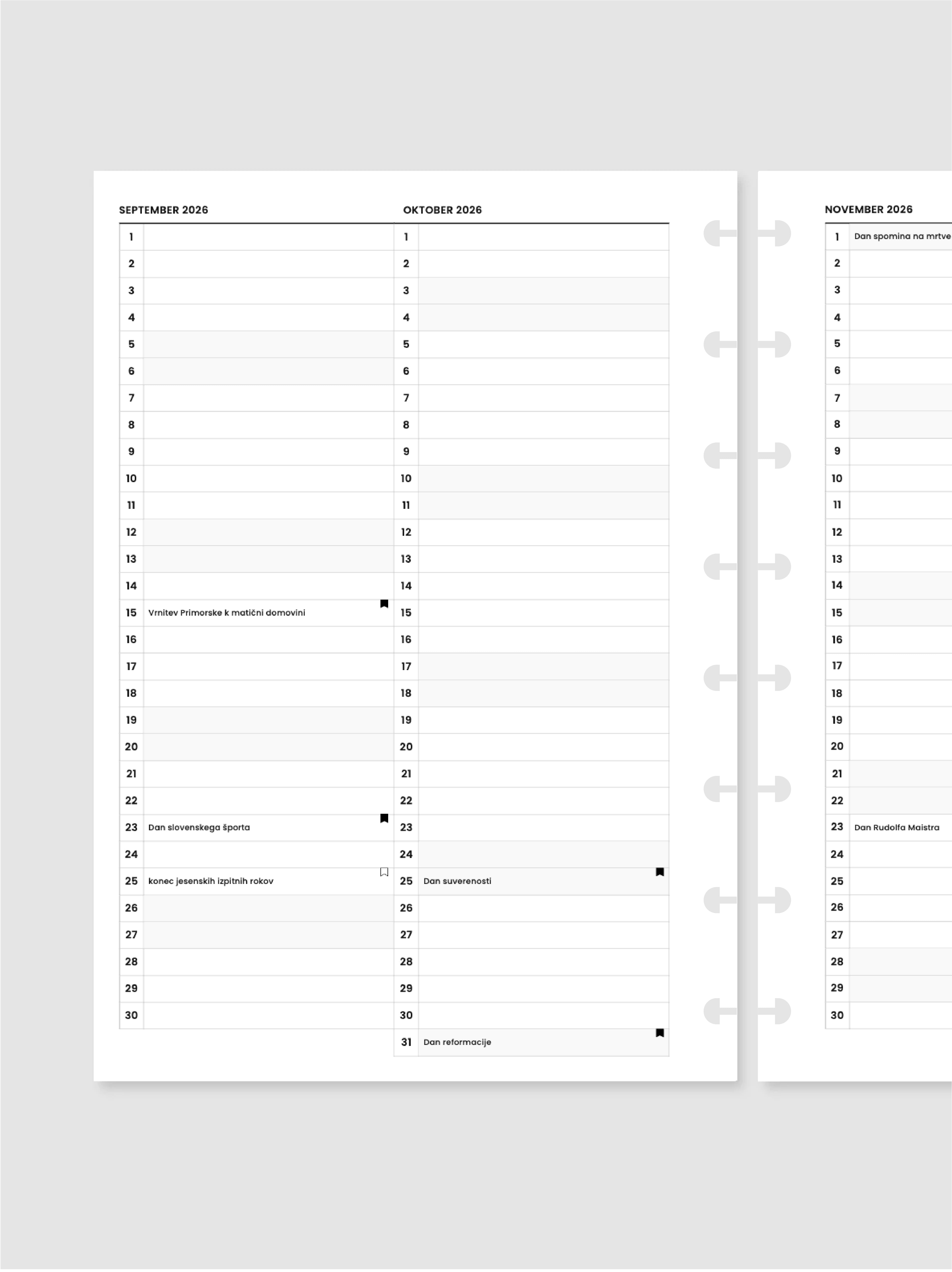 Vizualni koledar | diskovni