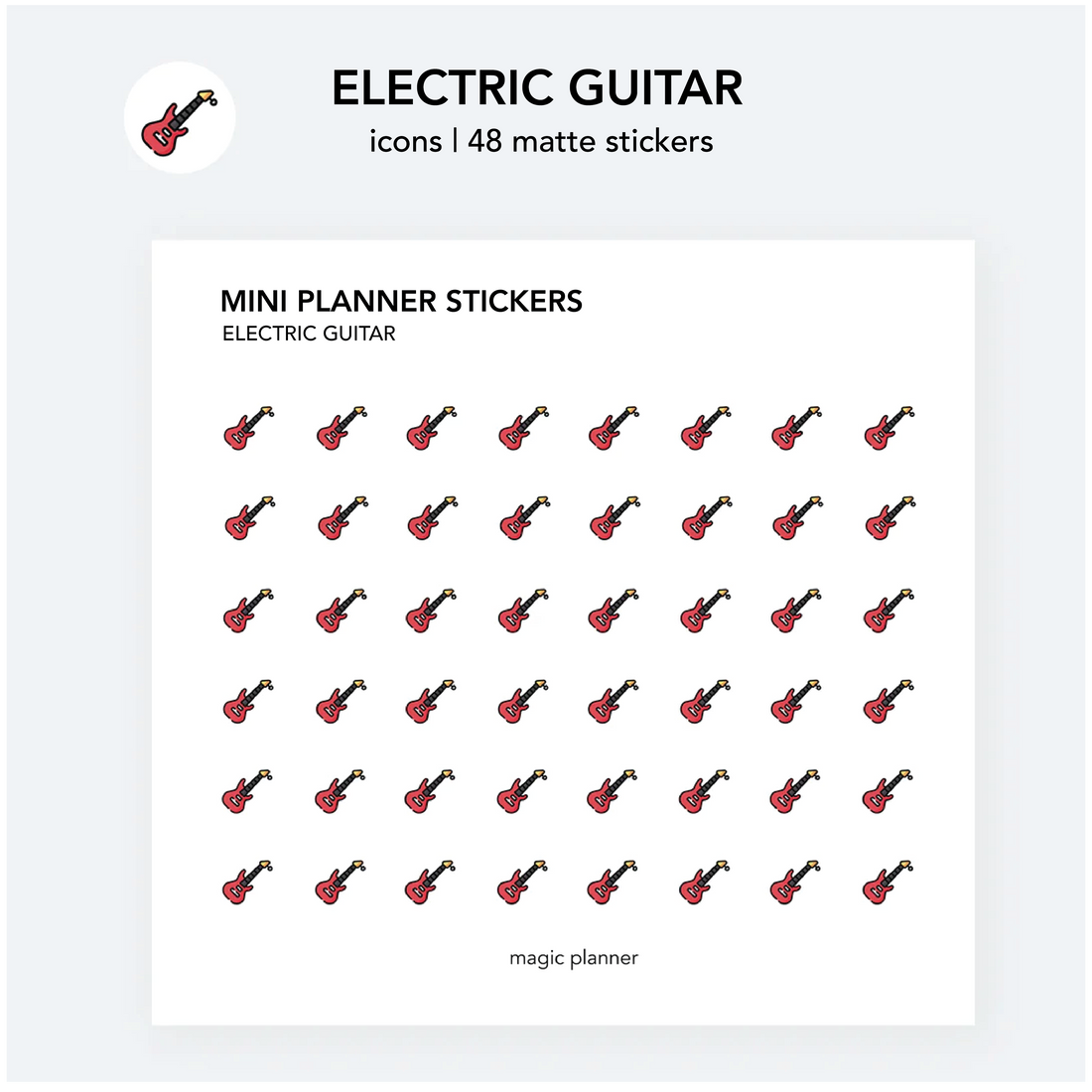 Planner stickers | Electric guitar