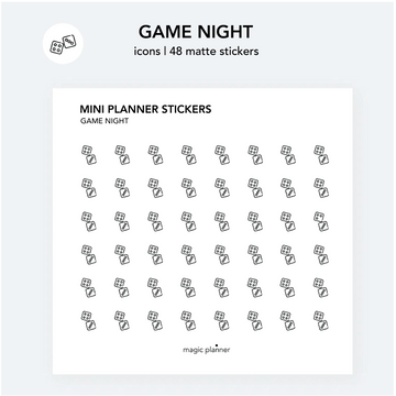 Planner stickers | Game night