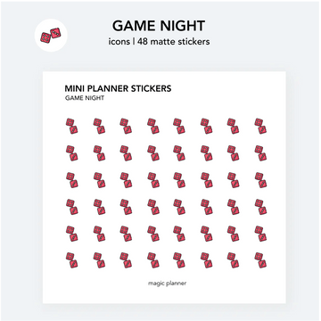 Planner stickers | Game night