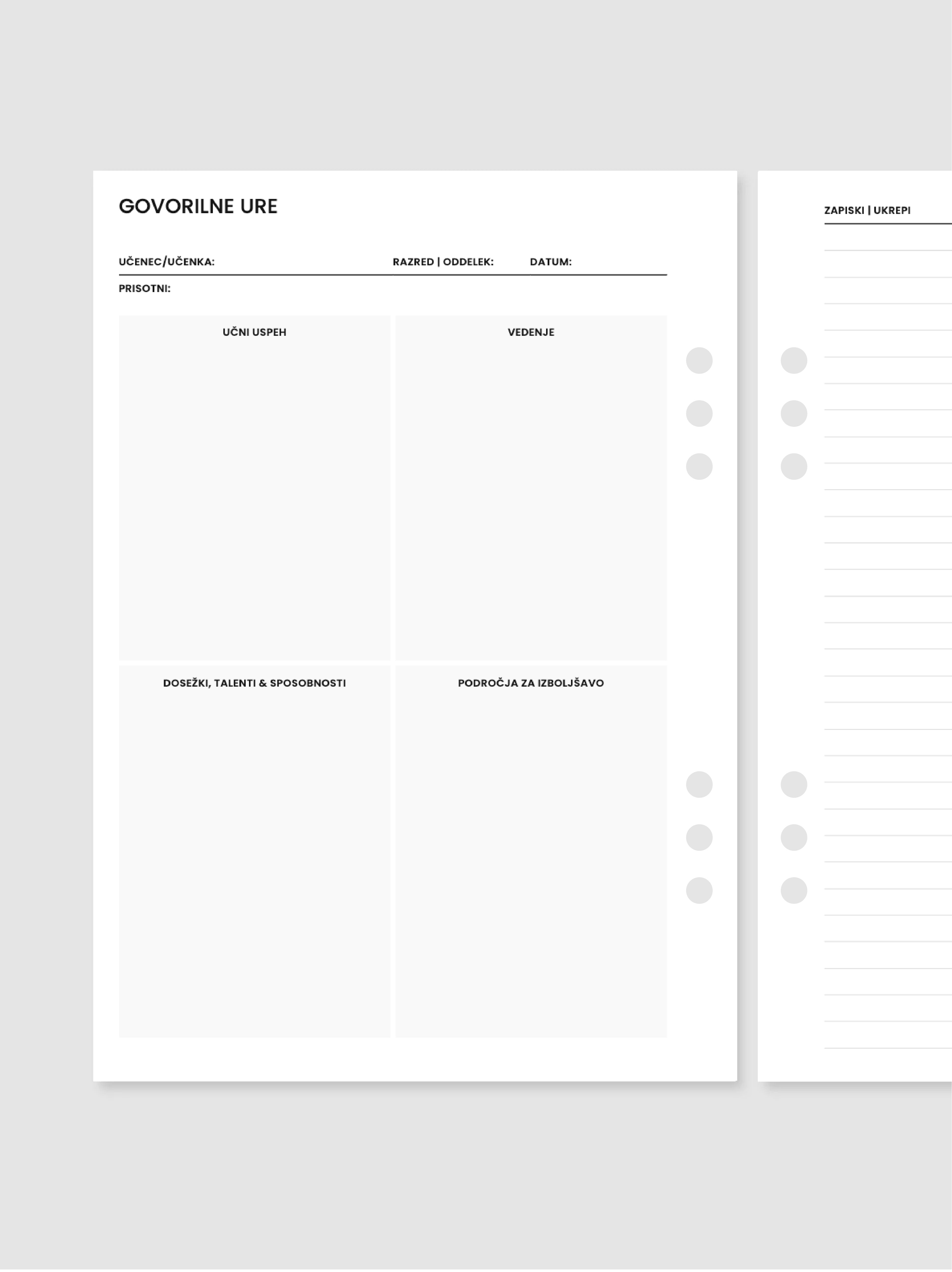Govorilne ure | A5 inserti