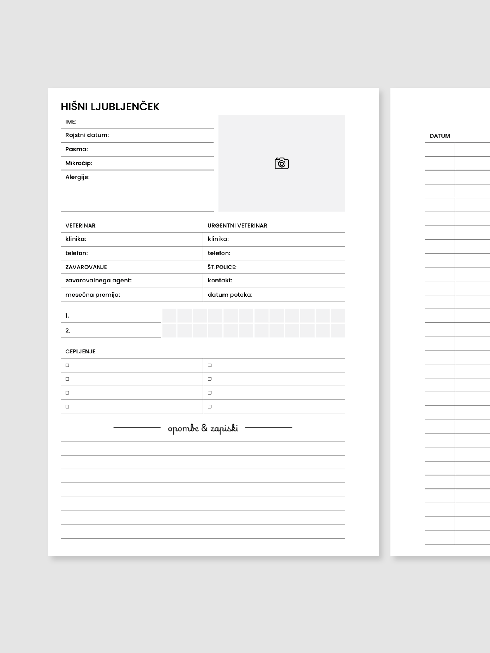 Hišni ljubljenček | A5 inserti