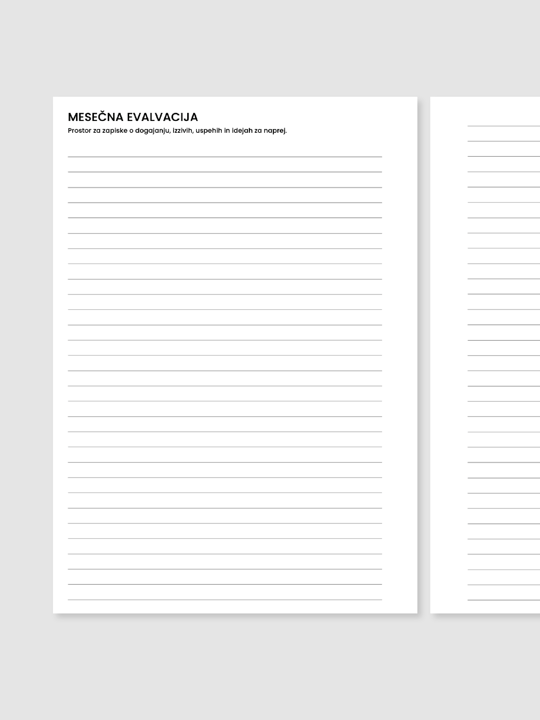 Mesečna evalvacija | A5 inserti