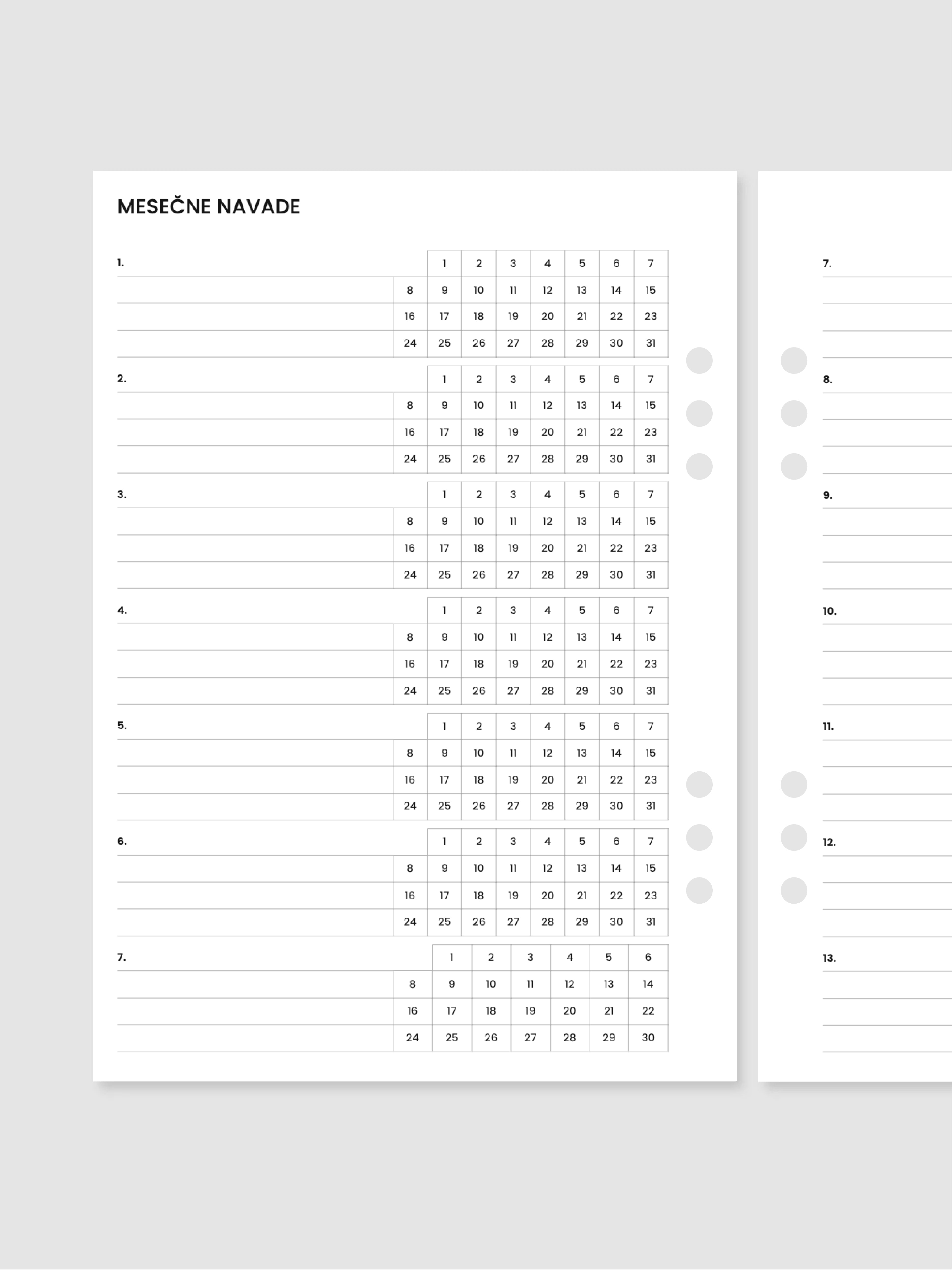 Mesečne navade | A5 inserti