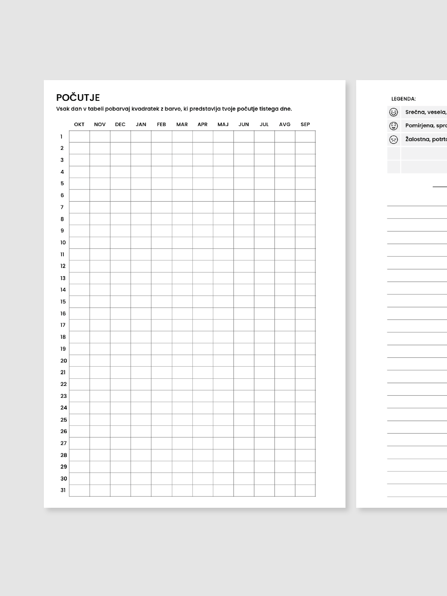 Počutje | A5 inserti