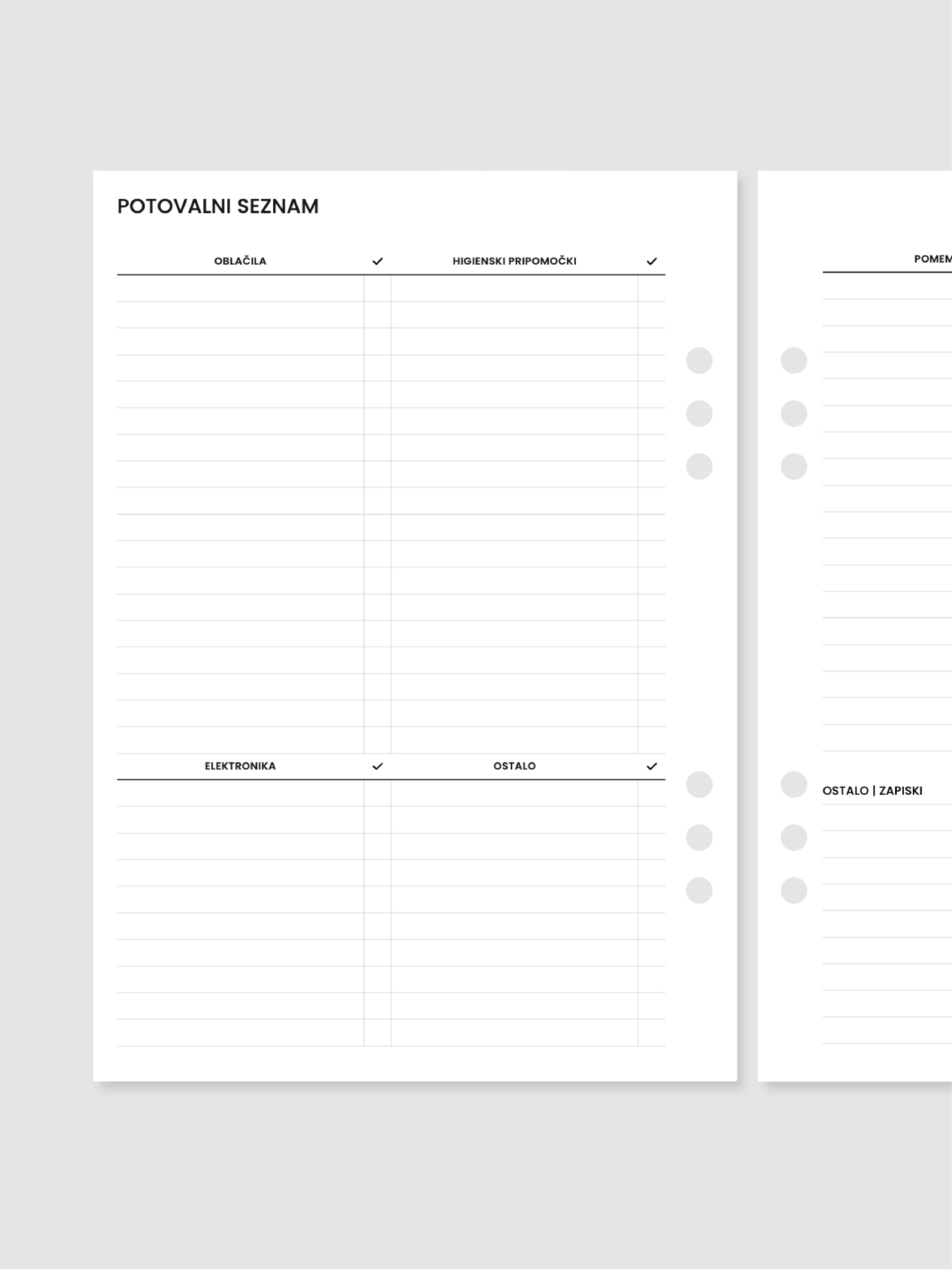 Potovalni seznam | A5 inserti