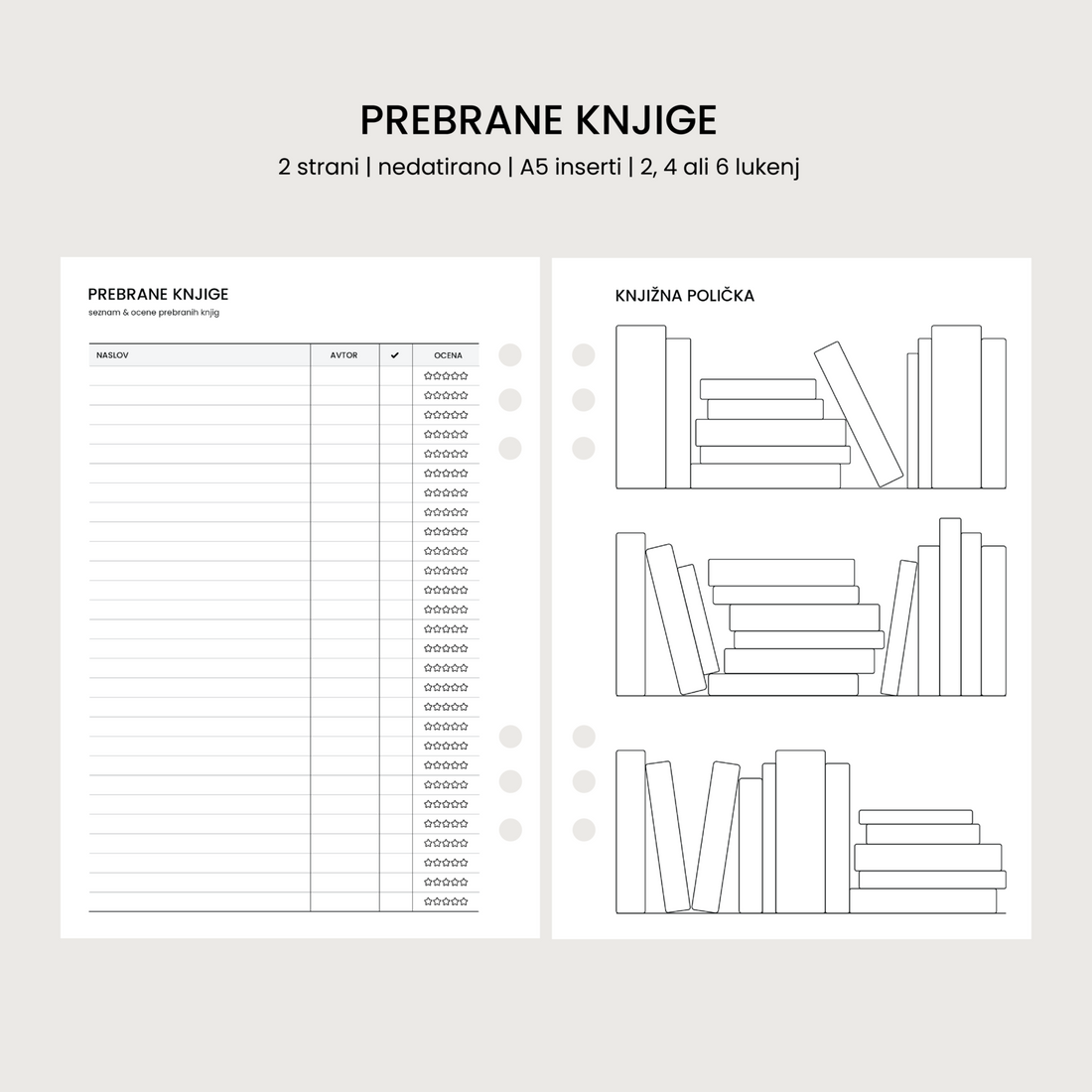 Inserti | prebrane knjige | 2 strani