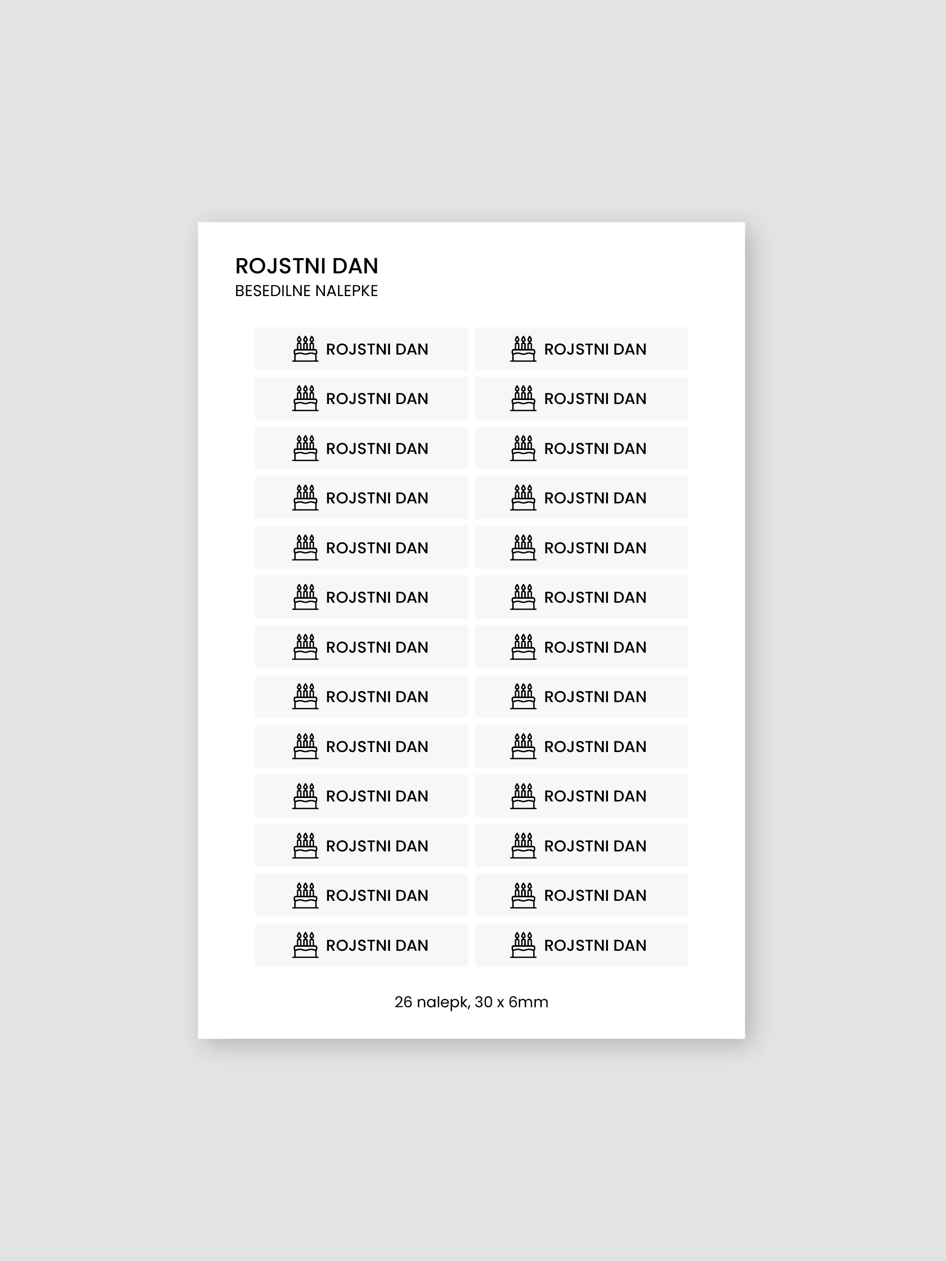 Besedilne nalepke | rojstni dan