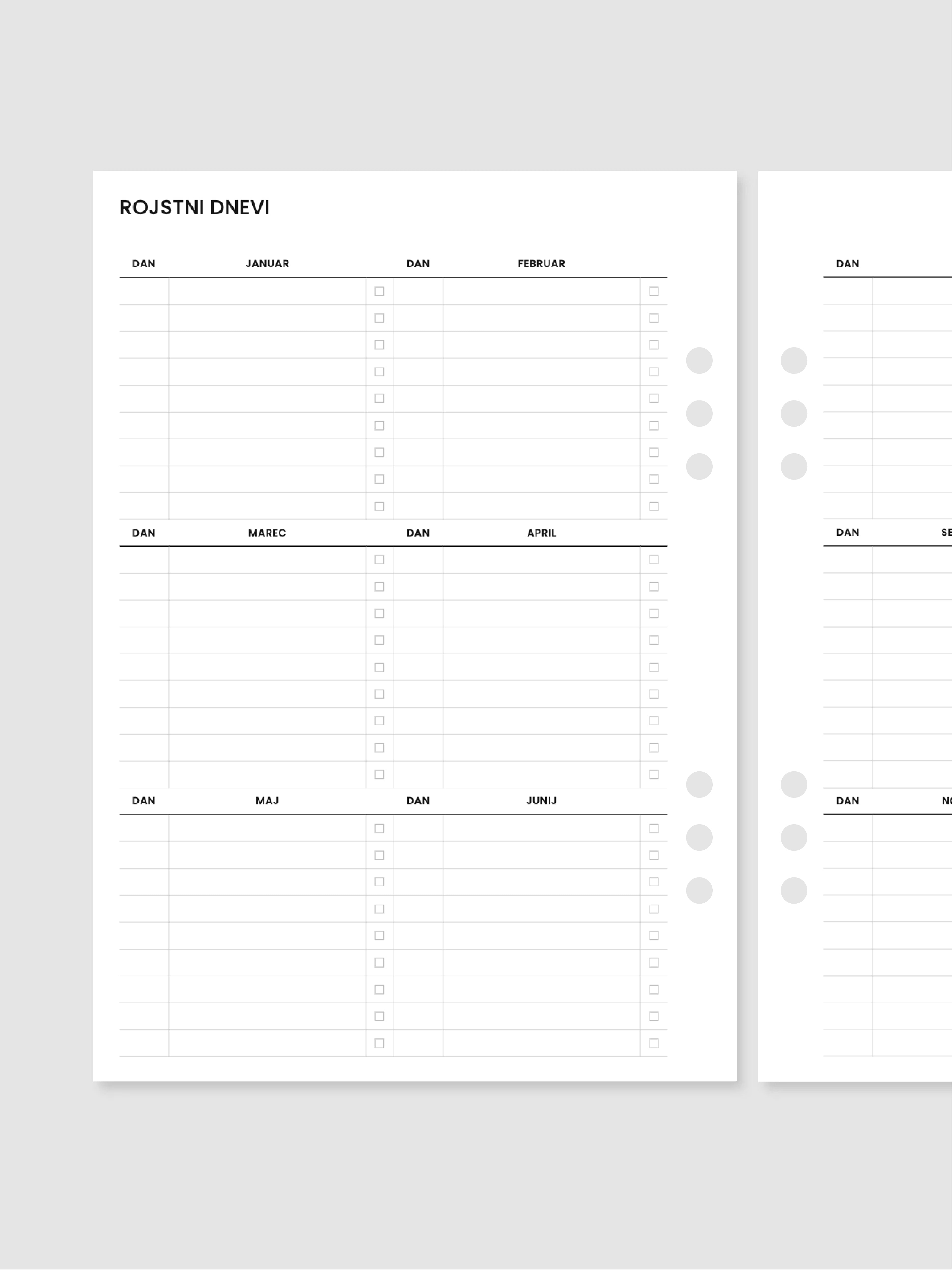 Rojstni dnevi | A5 inserti