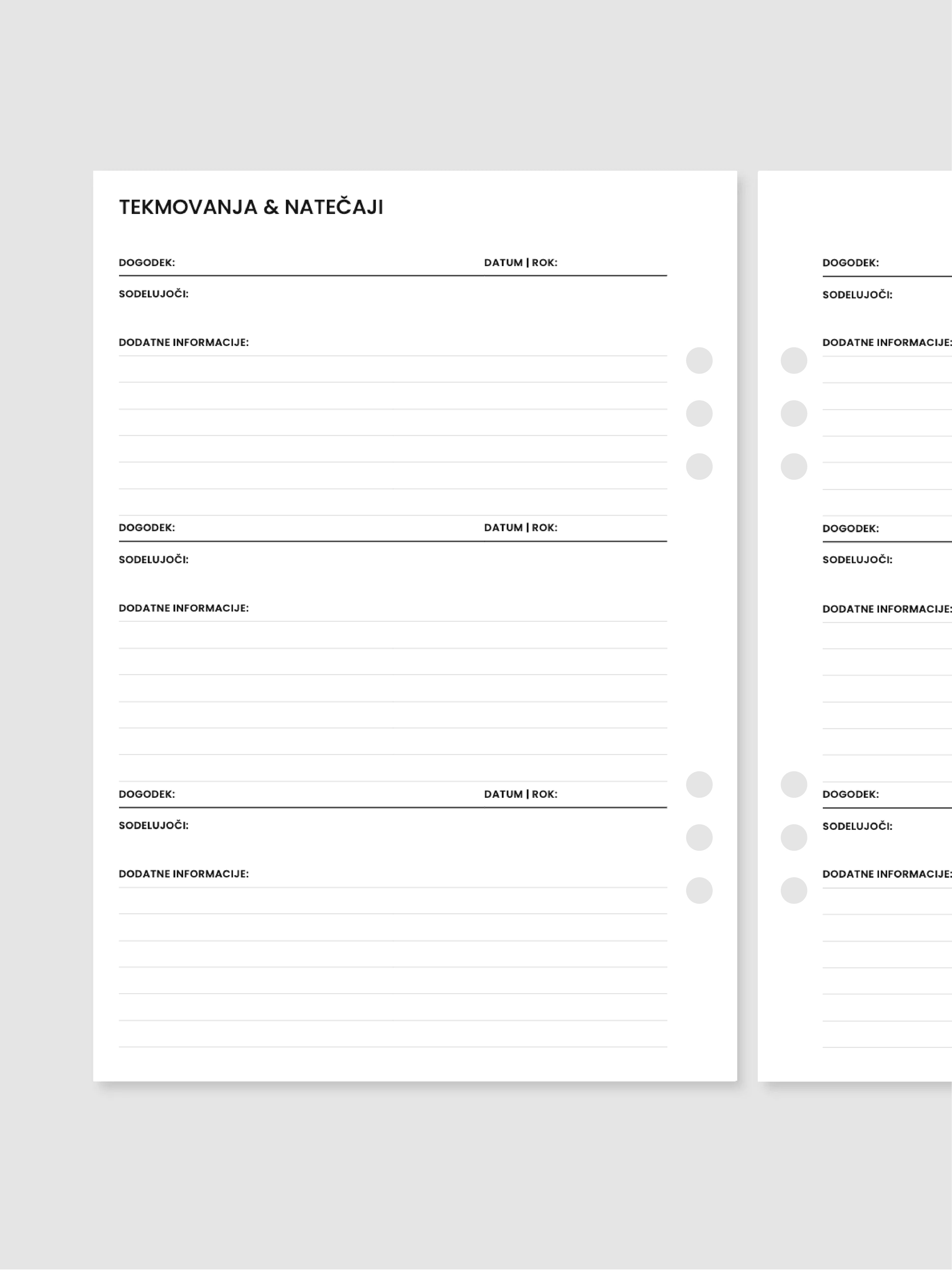 Tekmovanja & natečaji | A5 inserti