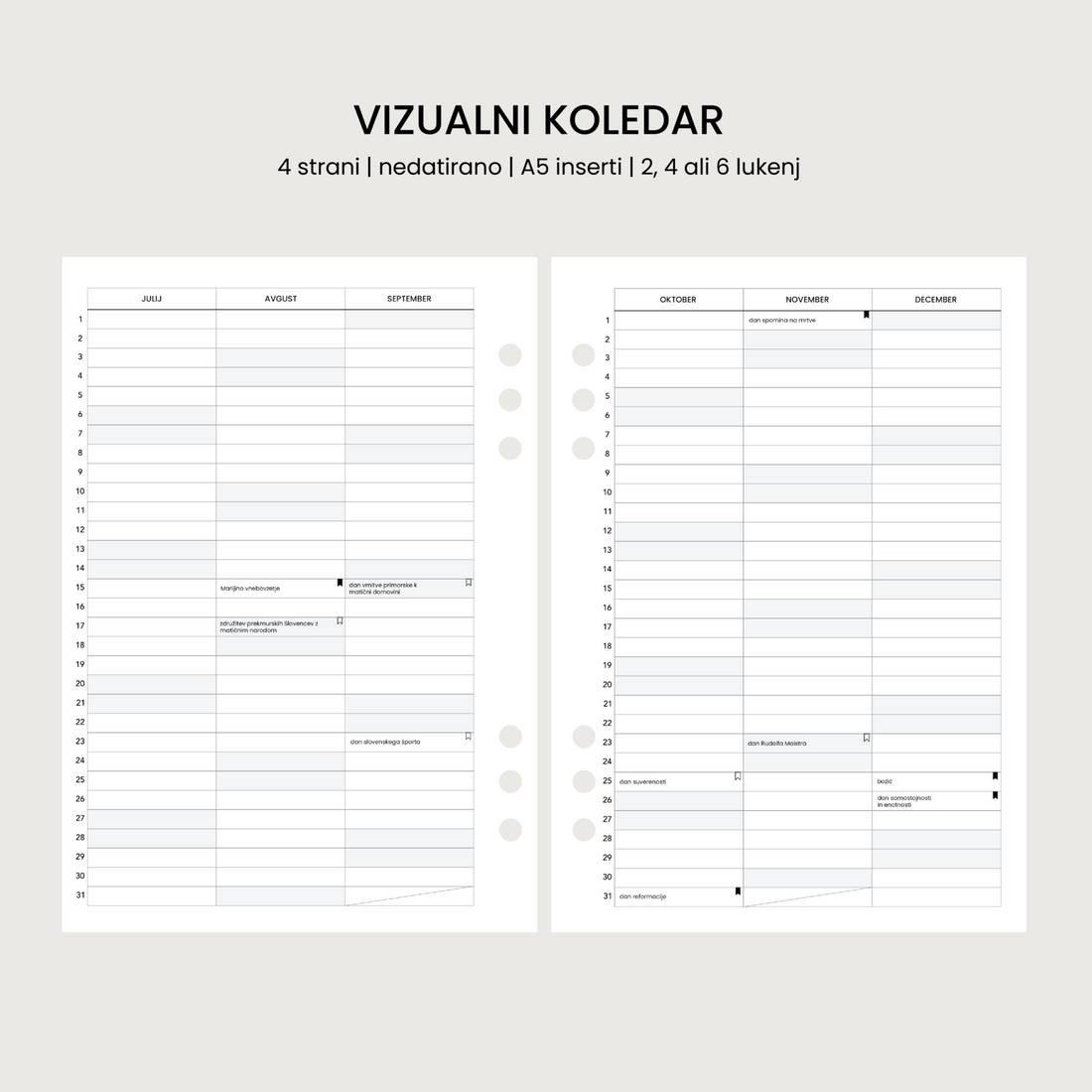 Inserti | vizualni koledar | 2 strani