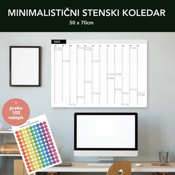 Minimalistični stenski koledar 2024 | 50 x 70cm